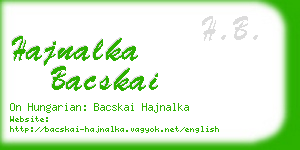 hajnalka bacskai business card